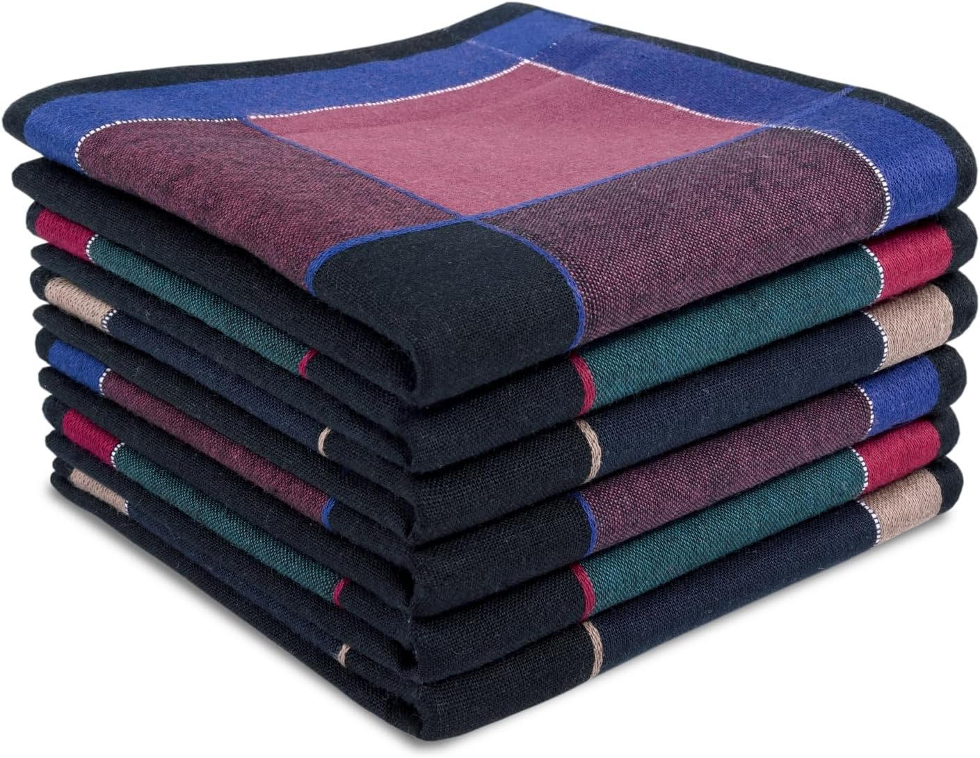 Handkerchiefs Mens 100% Cotton Soft 6 Piece Gift Set by Zenssia - Color 3 image number 3