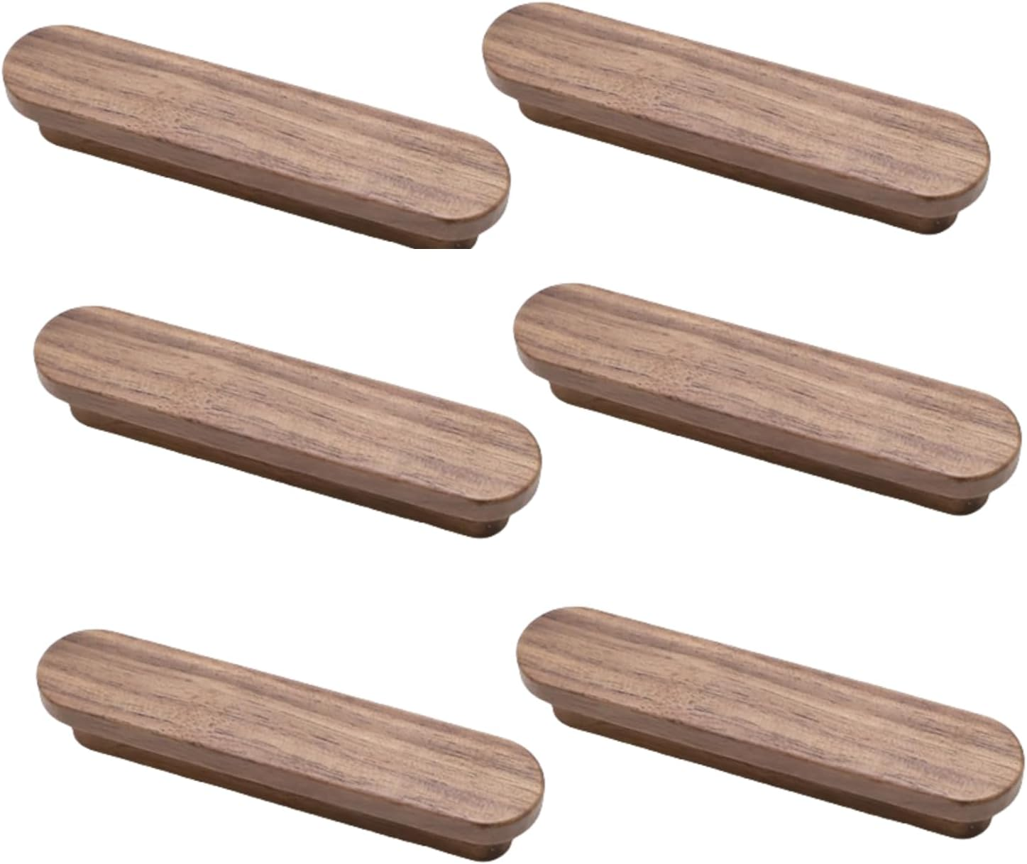 Wood Drawer Handles 6Pcst Shaped Cabinet Door Solid Wood Handle Furniture Drawer Cabinet Wooden Handle Black Walnut 96Mm image number 7