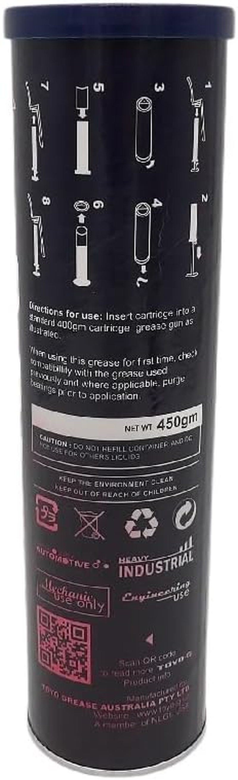 Toyo Truck Farm Grease in Cartridge 450 G, Red image number 1