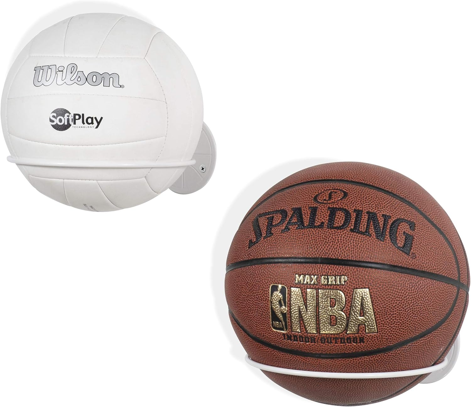 Wallniture Sporta Wall Mounted Sports Ball Holder Rack Display Storage Steel (White) - White image number 2