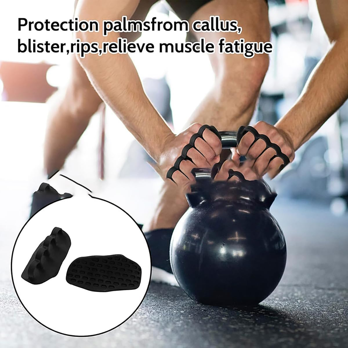 Fitness Grip Trainer, Non-Slip Fingerless Glove Set, Lifting Grip Power Strap Adjustable Pullers Strength Training Equipment Portable Storage Box for Pull-Ups/Hard Pulls/Bench Presses