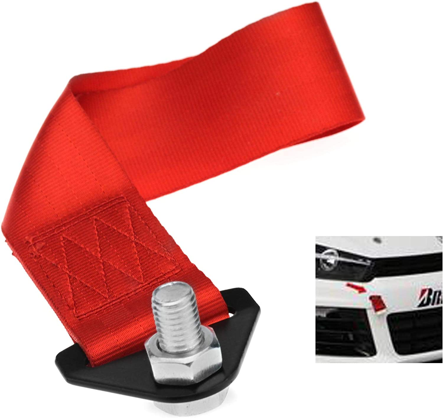 Emsea Universal Red Racing Tow Strap Race Cars Rally Competition Towing Straps