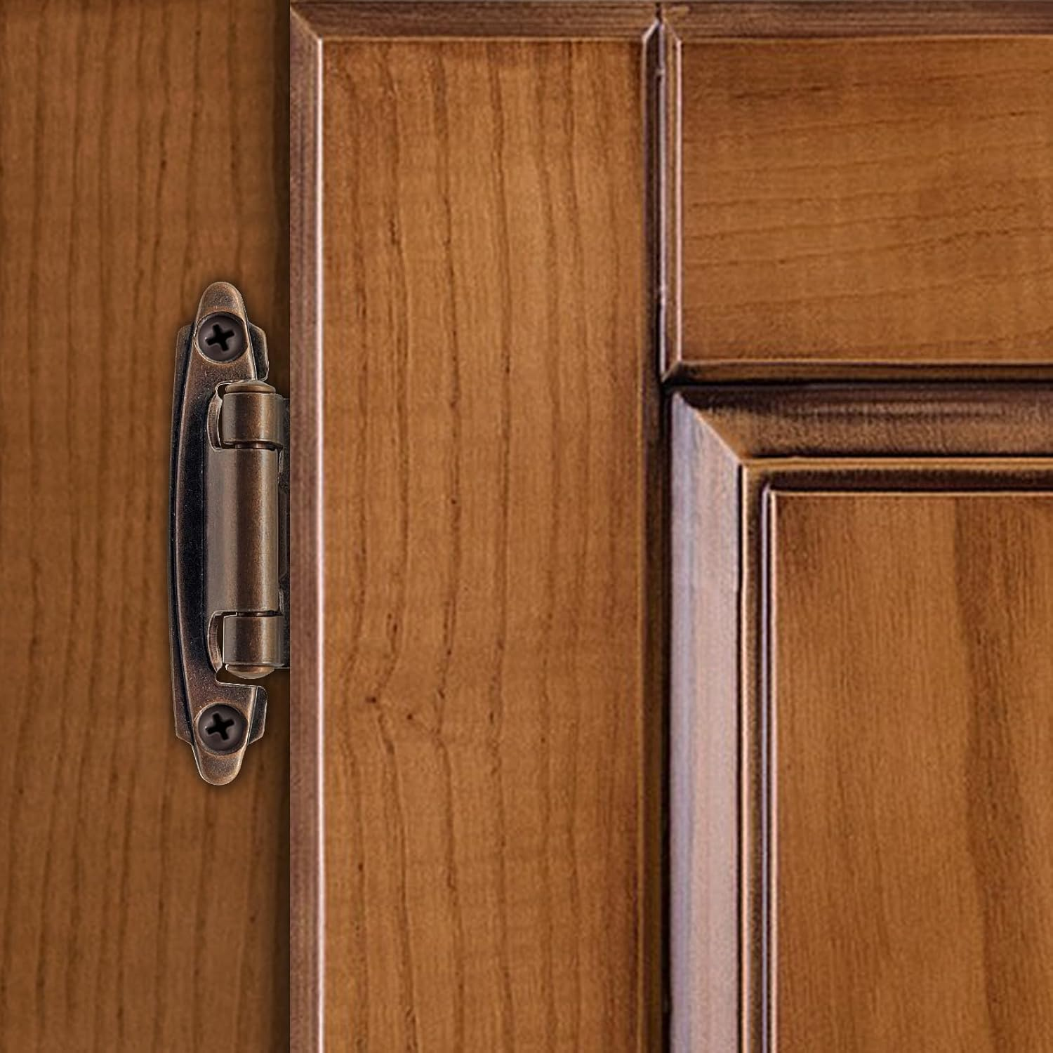 Kitchen Cabinet Hinges Bronze,(10 Pairs/20 Pcs) 1/2 Inch Variable Overlay Self Closing Face Mount Cabinet Door Hinges Hardware for Kitchen Cabinets,Oil Rubbed Bronze image number 5