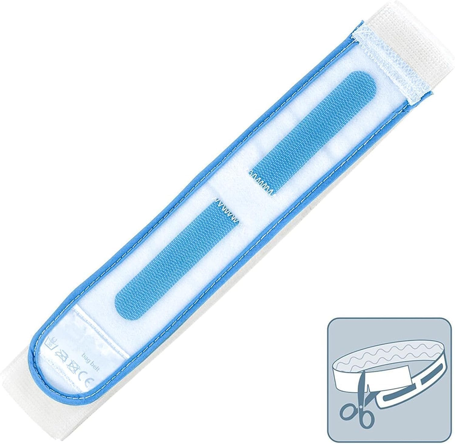 Catheter Stabilization Device (2Pcs) - Elastic Anti-Slip Leg Strap for Foley Catheter & Urinary Drainage Bags | Skin-Friendly Stabilizing Holder for Men/Women | 23.6"X2" Day & Night Use (Blue)