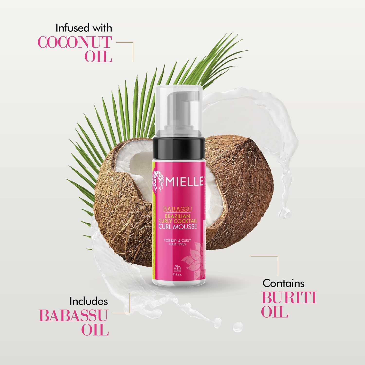 Mielle Babassu Brazilian Curly Cocktail Curl Mousse 220Ml Pump image number 2
