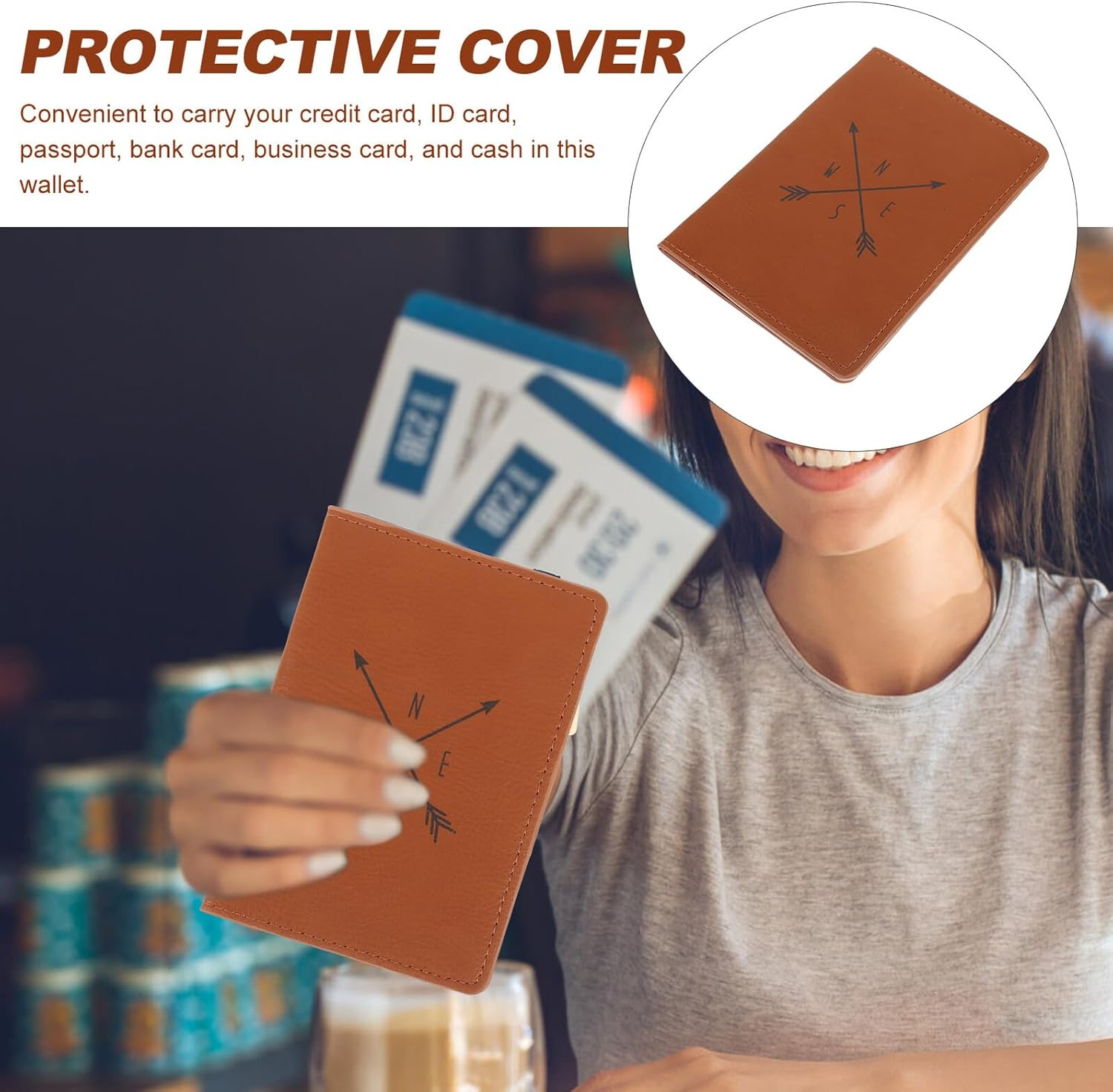 ULDIGI PU Passport Holder Bag for Men Multifunctional Credit Card Organizer with Multiple Pockets Travel Document Pouch for Secure Storage Lightweight and Stylish Travel Accessory image number 5