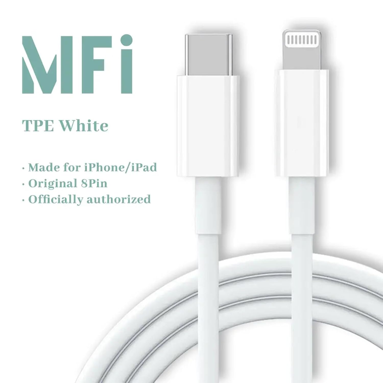 Gdsanlian 3-Pack 2M USB C to Lightning Cable 20W Fast Charging - Mfi Certified Iphone Charger Cord for Iphone 15/14/13/12/11/X/8, Ipad Pro/Air - 480Mbps Data Sync & PVC Durability (White) image number 5