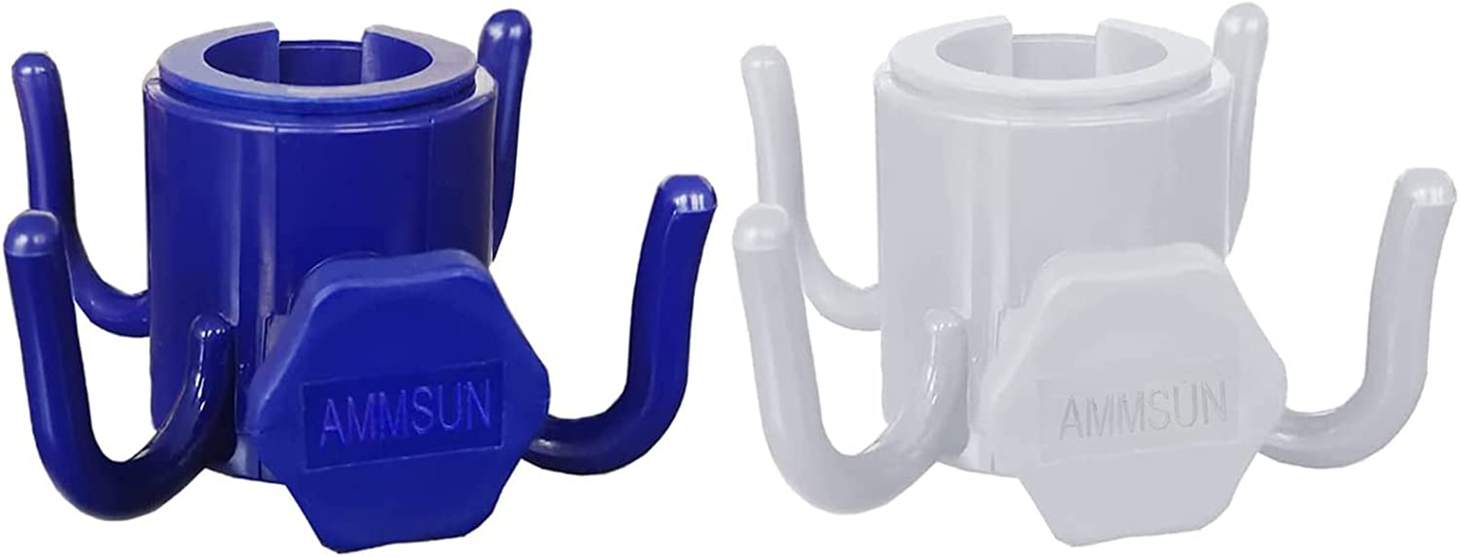 AMMSUN Beach Patio Umbrella Hanging Hook,4-Prongs Plastic Umbrellas Hook Hanging for Towels/Camera/Sunglasses/Bags,Fit for Beach,Camping Trips Blue (Size Fit 2.2Cm to 3.5Cm Pole) (Bue)