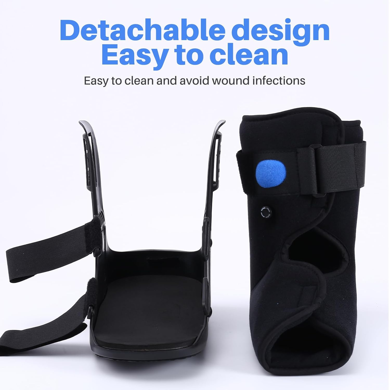 Short Walker Fracture Boot Air Walker Boot Inflatable Walking Boot for Fractures, Achilles Tendon Surgery, Acute Ankle Sprains, Broken Toe Foot, Injury Recovery Black (S) image number 2