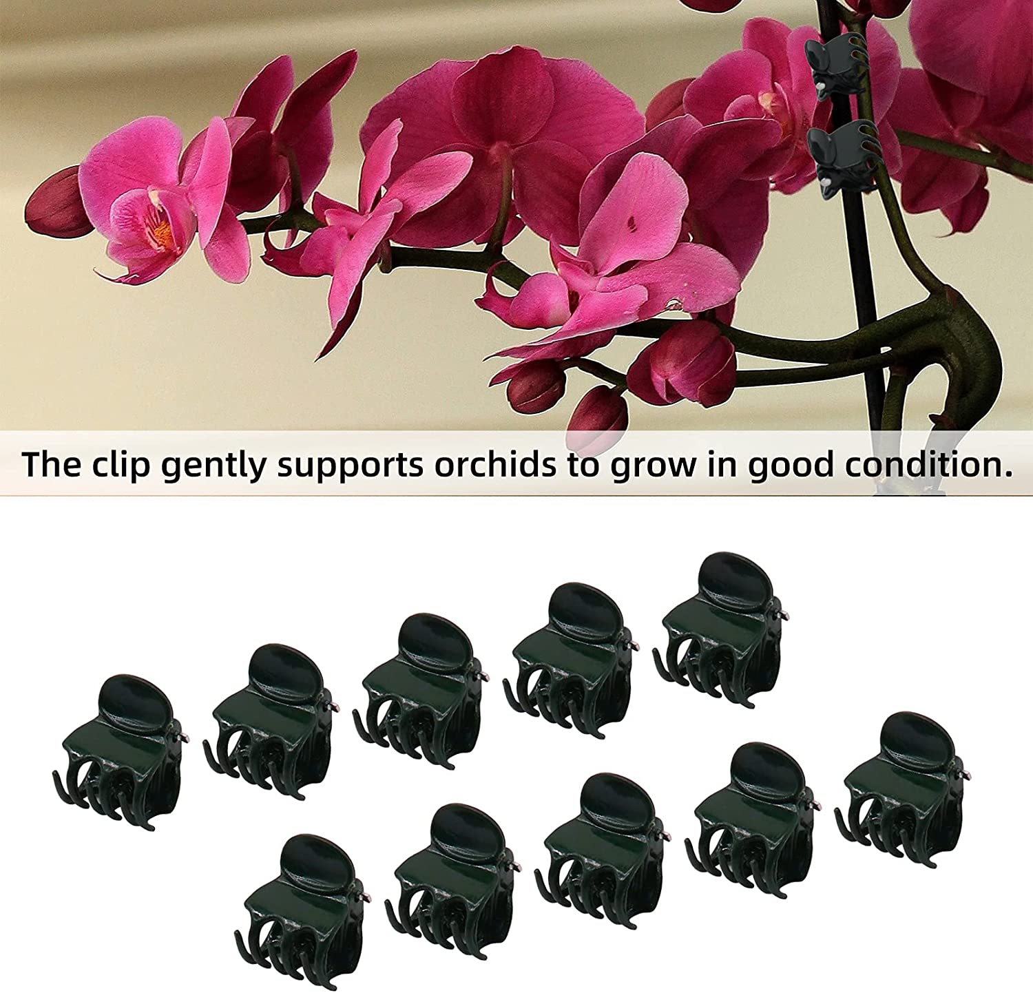 Valuehall Plant Clips 100Pcs Orchid Support Clips Plastic Mini Stalks for Flowers Stems Vines Grow Upright Vegetables Tomato Trellis V7J05