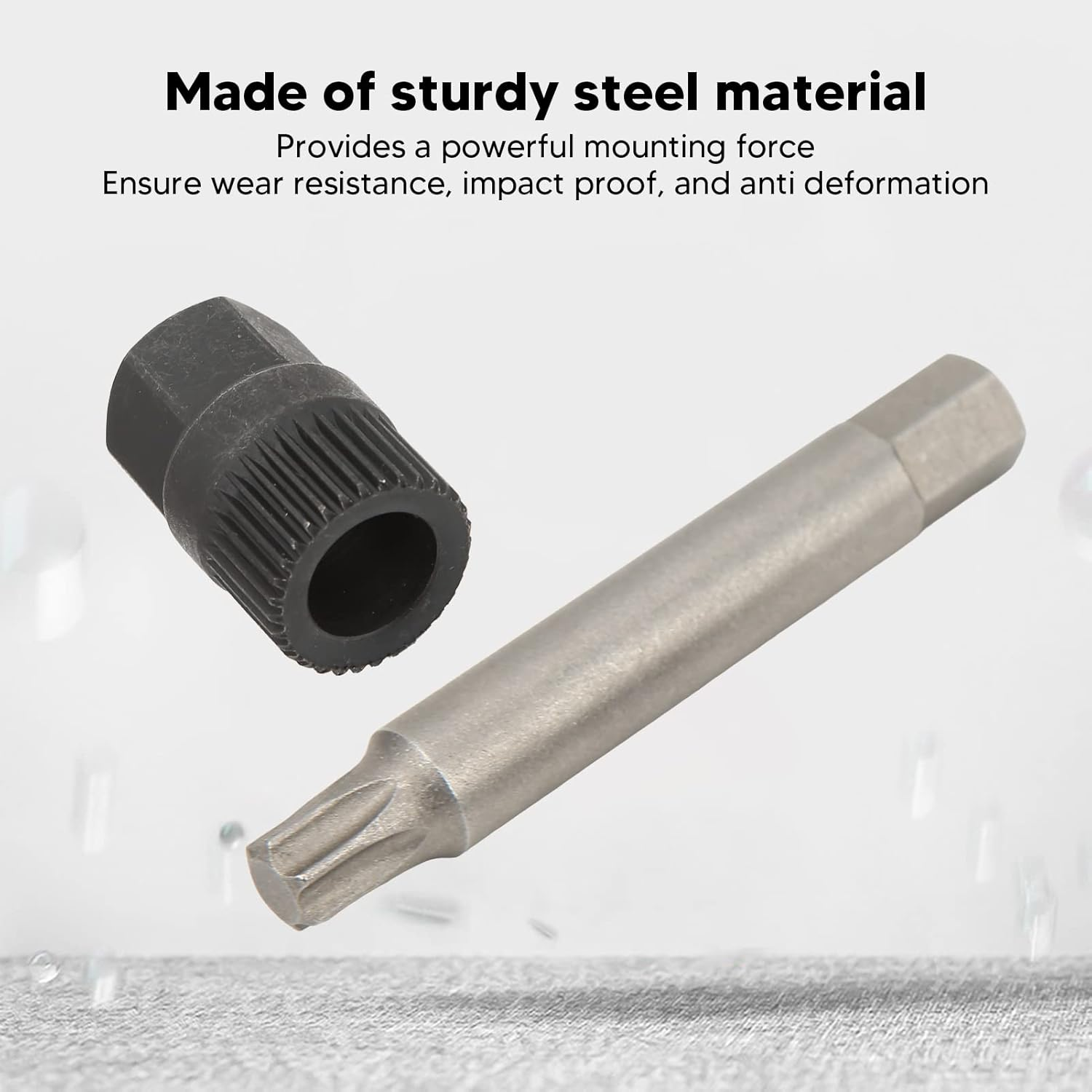 Alternator Pulley Wrench, Alternator Decoupler Pulley Tool 33 Teeth Spline Socket T50 Drill Bit Puller Remover Tool, Easy to Use with Replaceable For, image number 1