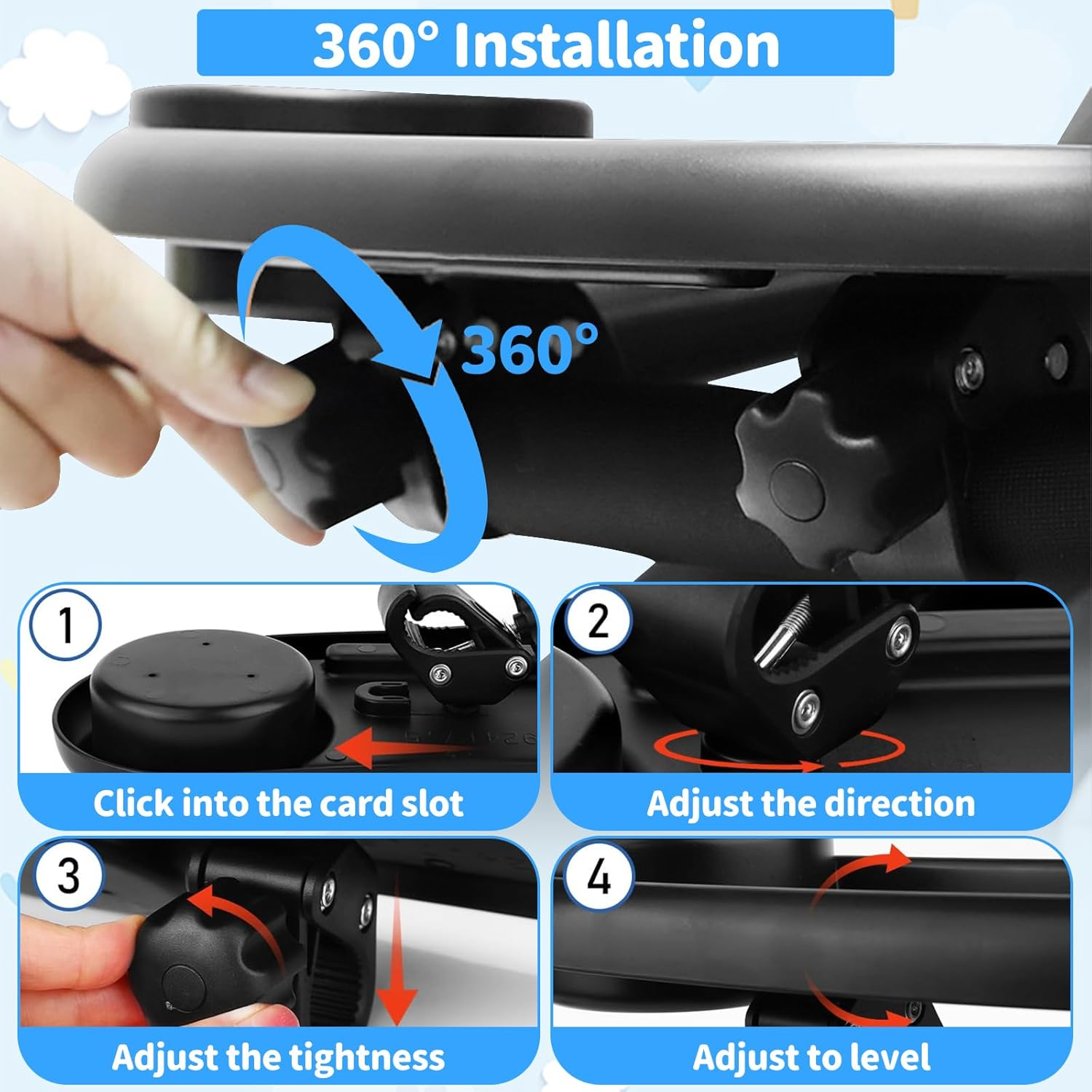 Universal Stroller Snack Tray with Cup Holder Organizer and Phone Holder - 3 in 1 Organizer Rack Accessories, Stable Tray Bumpers for Baby Play and Watch Video image number 1