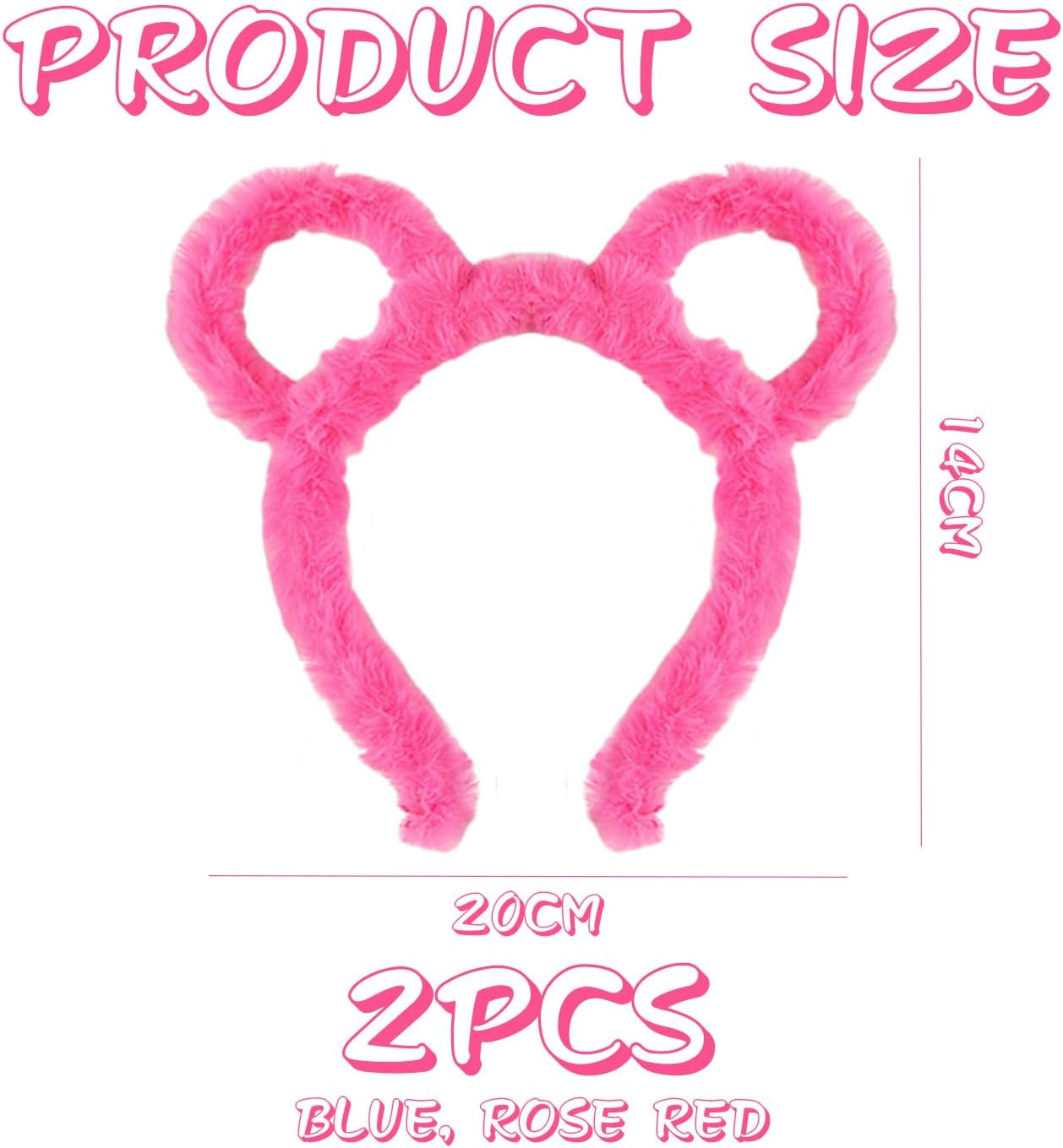 2 Pieces Wearing Ear Headbands, Cute Plush, Creative Cartoon Face, Washing Headbands, Universal for Men and Women, Interesting Hair Accessories. image number 5