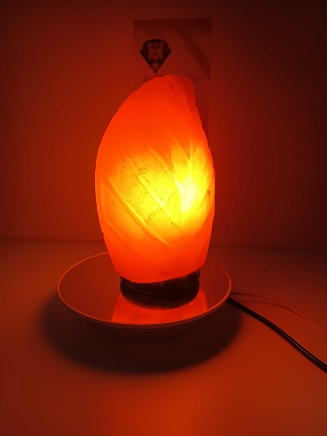 Himalayan Premium Natural Leaf Style Salt Lamp 100% Authentic, Beautifully Hand Crafted Leaf Salt Lamp Comes with Complete Electric Fitting image number 5