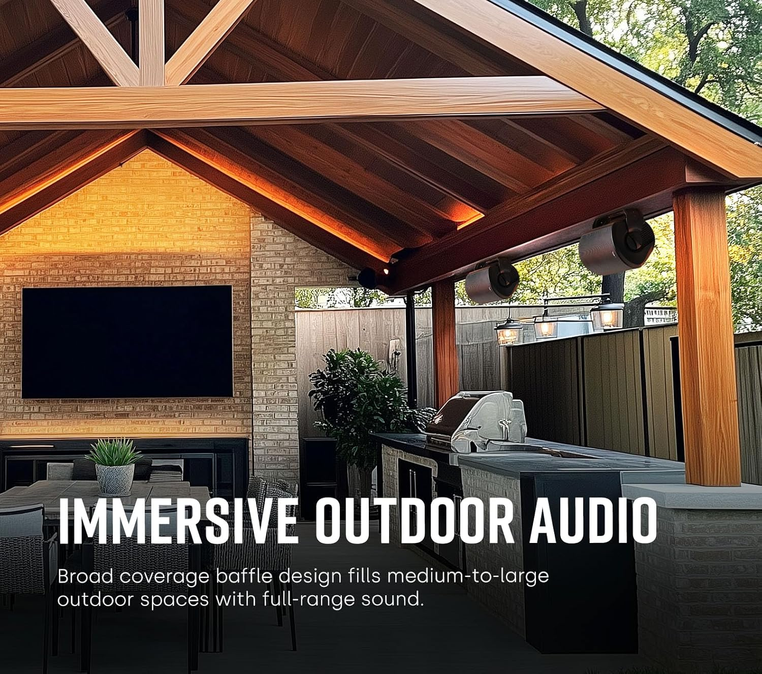 Polk Audio Atrium 8 All Weather Outdoor Loudspeakers 6.5" Dynamic Balance Woofer, Dual Anodised Aluminum Tweeters, Speed-Lock Mounting System, Powerport Bass Venting, Black