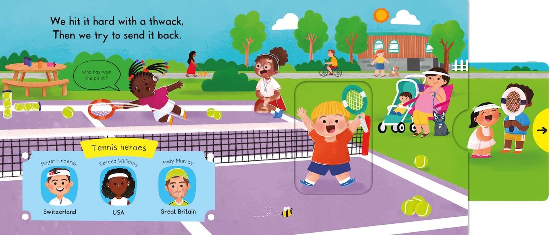 Busy Tennis: a Push, Pull, Slide Book image number 2