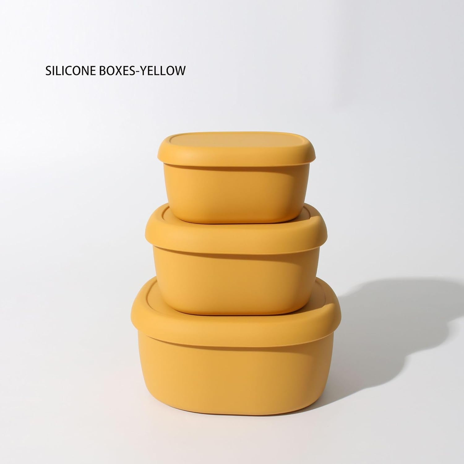 Food Storage Container Set with Lids, Small Silicone Containers, Stackable, Pink, Home and Office Use (Yellow)