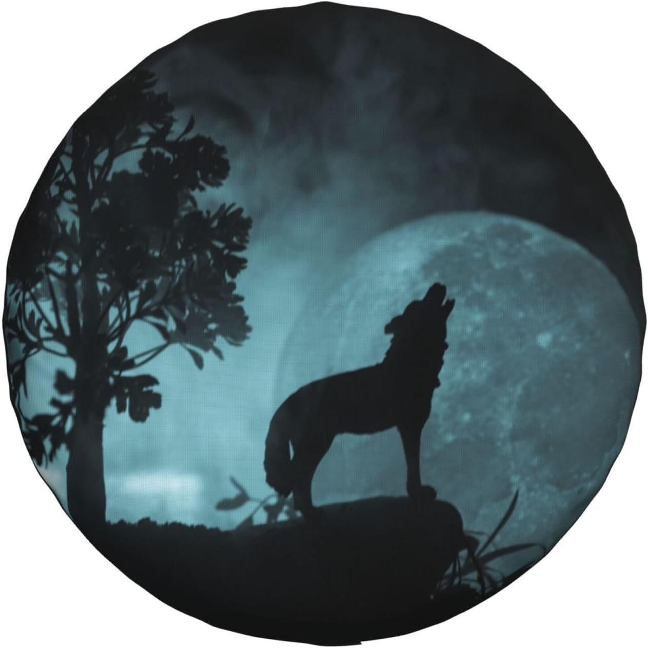 Universal Replacement Wheel Cover Howling Wolf against Darkness Waterproof Spare Wheel Cover Dustproof Tyre for Trailer, Motorhome, SUV, Off-Road Vehicle Wheel 14 Inch image number 4