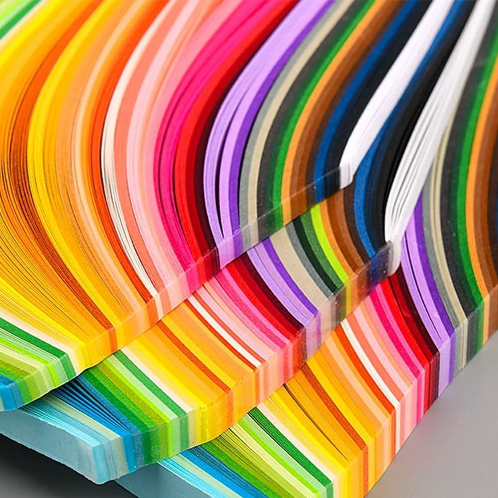 180Pcs Premium Quilling Paper Strips with 36 Vibrant Colors, 54Cm X 5Mm DIY Craft Strips for Kids & Adults Ideal for Card Making, Scrapbooking, Home Decor