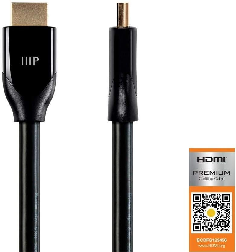 Monoprice Certified Premium HDMI Cable - Black - 25 Feet | 4K@60Hz, HDR, 18Gbps, 24AWG, YUV 4:4:4 image number 2