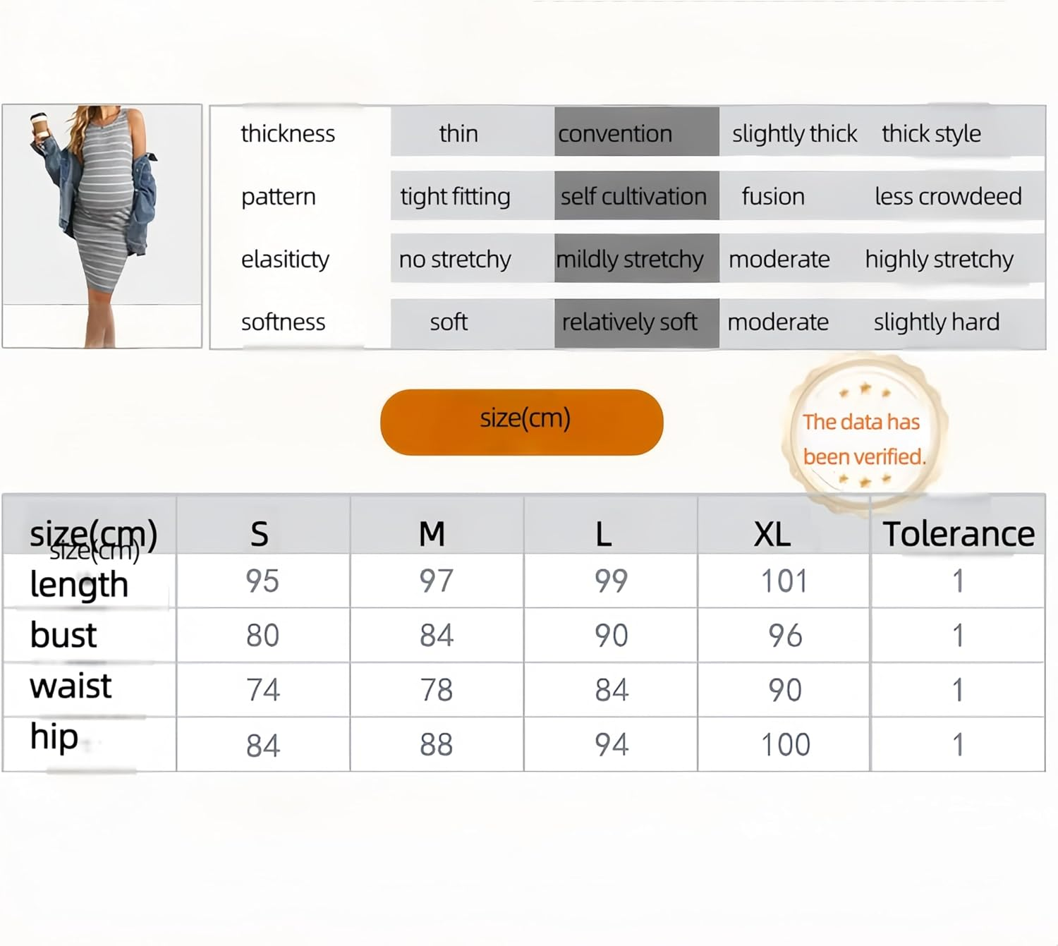 Striped Maternity Dress for Pregnant Women - Comfortable Stylish Dress for Women,Multicolor image number 1