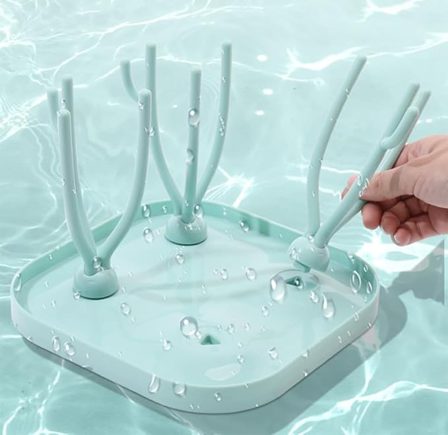 Baby Bottle Drying Rack with Drain, Tabletop Bottle Rack, Suitable for Bottle, Nipple, Cup, Pump Parts and Accessories image number 5