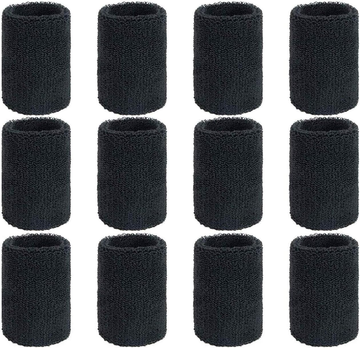 6Pairs Sports Wristbands Cotton Sweatband Wristbands Wrist Sweatband Wrist Sweat Band Elastic Wrist Sweatband