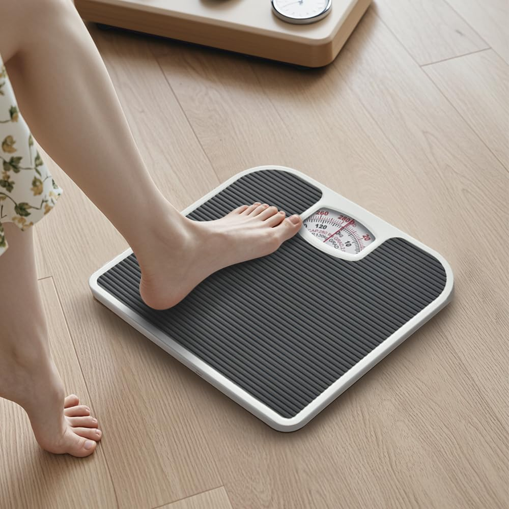 Chamgeco Analog Bathroom Scale, Mechanical Weight Scale with Large Dial, Non-Slip Surface, 130Kg/280Lb Capacity, Easy-To-Read, Durable & Accurate for Home Use image number 4
