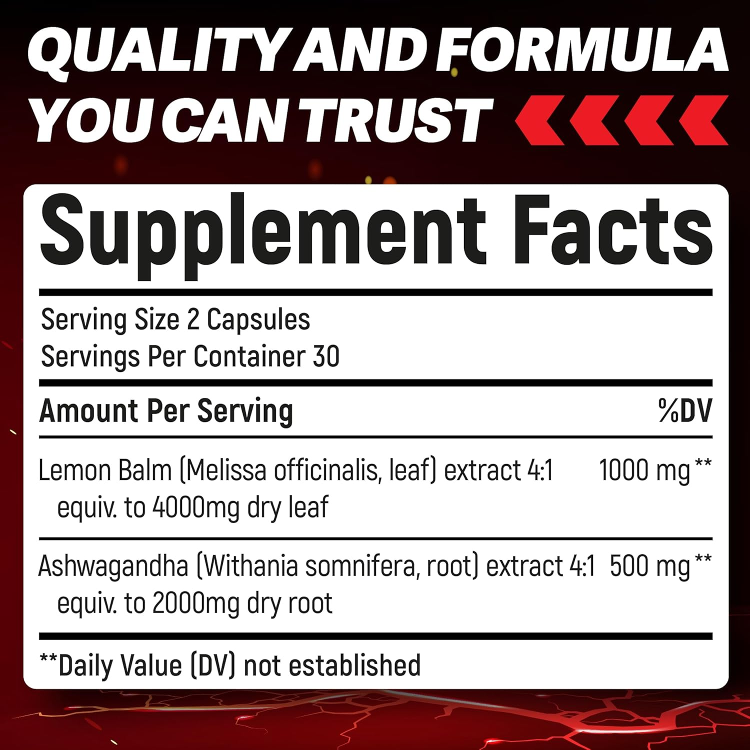 Lemon Balm 1000 Mg with Ashwagandha Root 500 Mg Supplement &ndash; Non-Gmo, Gluten Free (60 Capsules) image number 5