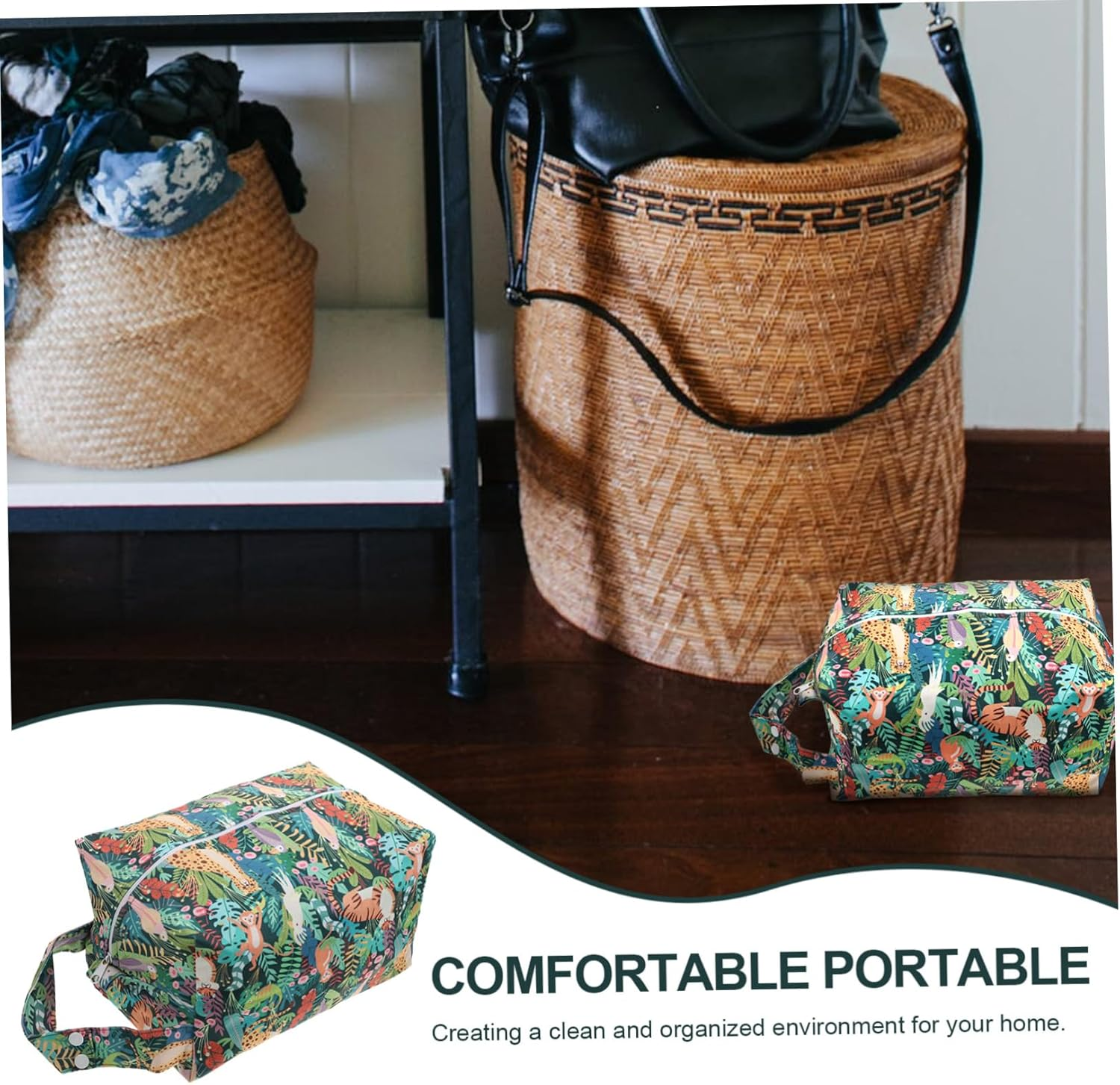 UPKOCH Multi-Purpose Diaper Storage Bag Wet Bag for Cloth Diapers Easy to Use - White image number 2