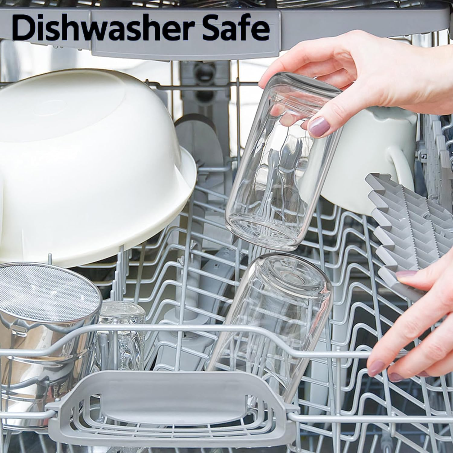 4 Set Glass Cups with Bamboo Lids and Straws, 16Oz Can Shaped Glass Cups, Iced Coffee Cup, Tumbler Cup Gift Set, Drinking Glassware, 2 Straws Brushes, 1 Cups Brushes image number 2