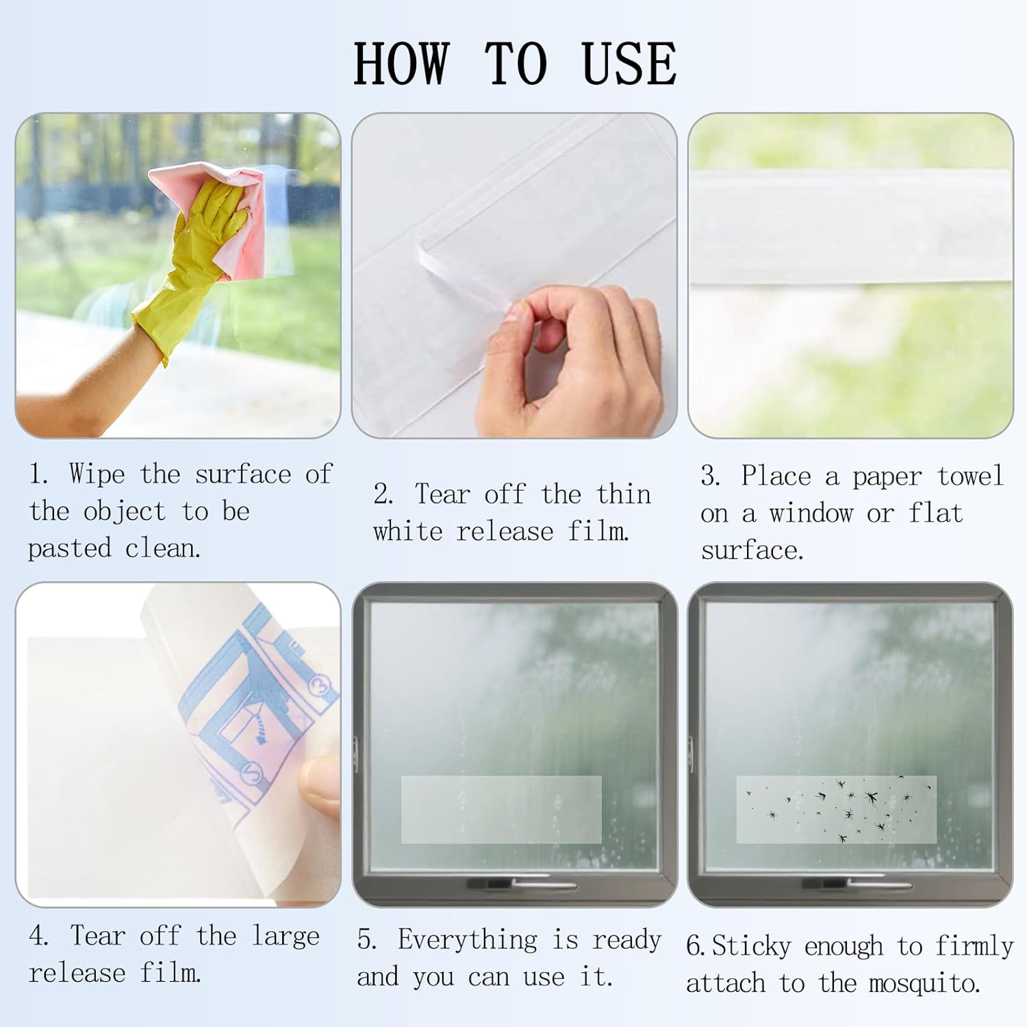30Pcs Window Fly Traps Transparent Double-Sided Fly Stickers Small Flying Insects Fly Traps Sticky Insect Boards Suitable for Indoor Houseflies Mosquitoes and Flying Mosquitoes image number 2