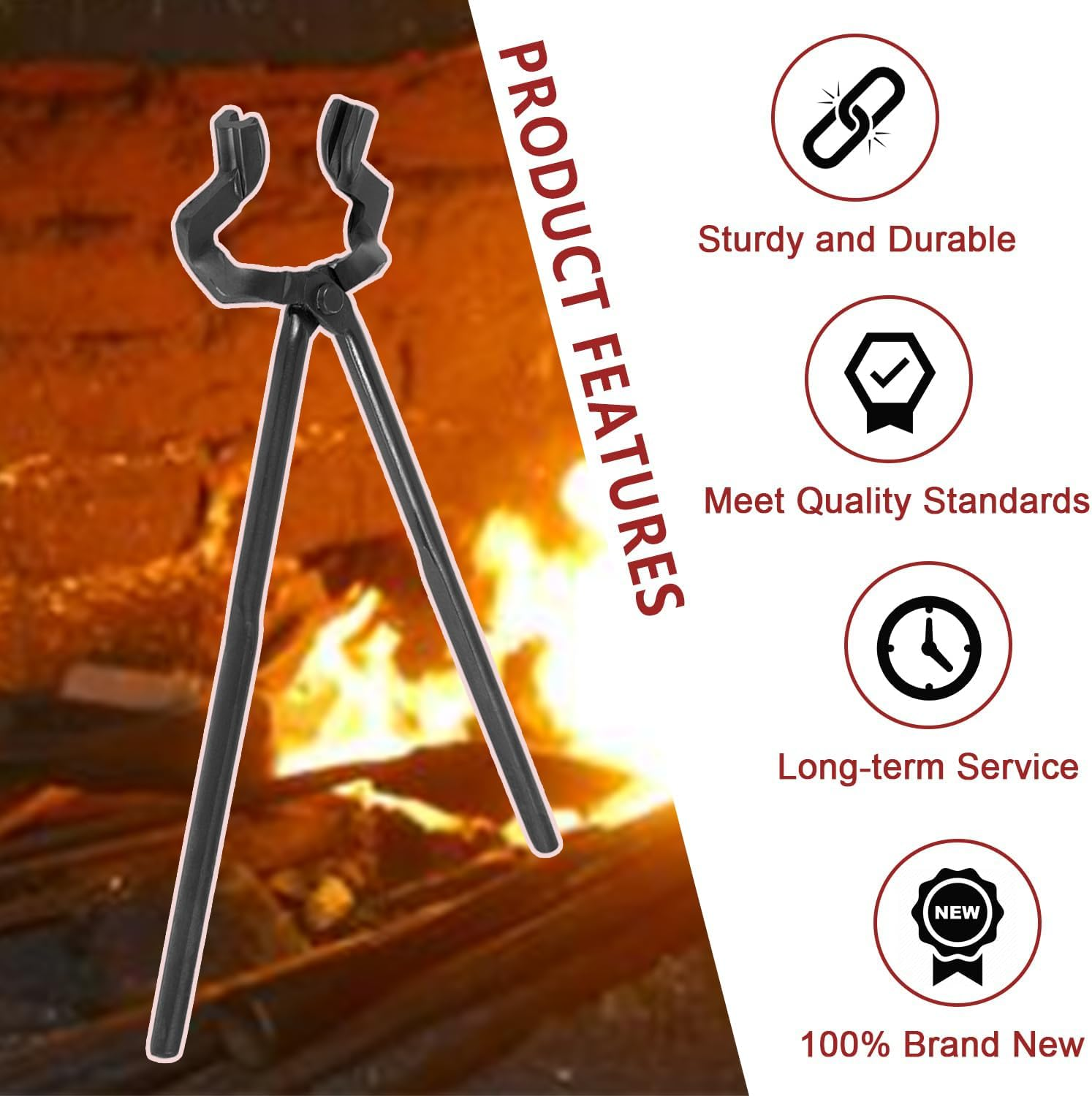 Knife Making Tongs Blacksmith Tongs 16''Z- V-Bit Style Tongs image number 3