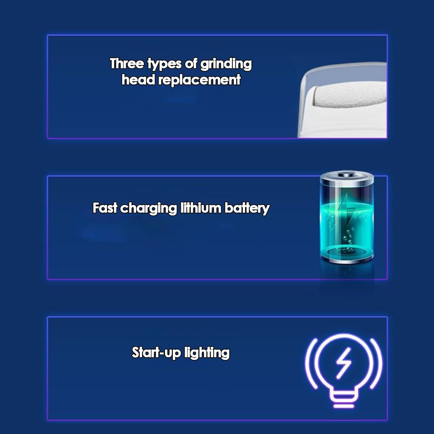 Electric Foot File, Electric Foot File Callus Remover, Rechargeable Cordless Portable Grinder Shaver Sander for Pedicure, Home, Bath, Spa, Salon - Black image number 3