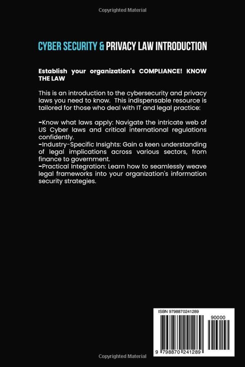 Cybersecurity and Privacy Law Introduction