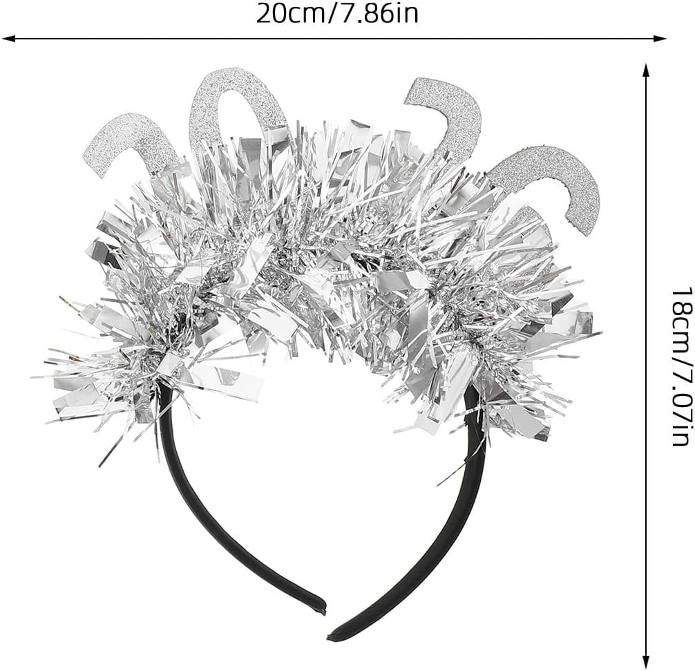LOGOFUN 2PCS New Year Eve Headband 2026 Tassal Head Boppers for Graduation Festival Party Favors and Hair Accessories - Golden & Silver image number 6