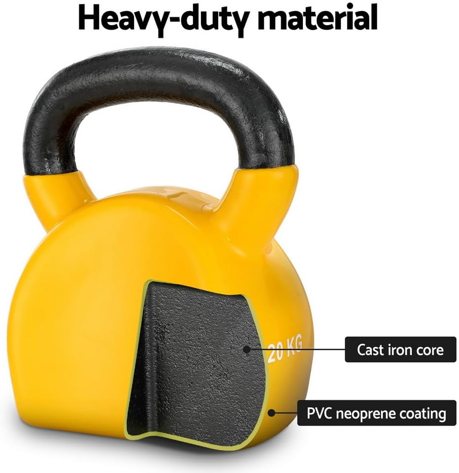 20Kg Kettlebell Set Weightlifting Bench Dumbbells Kettle Bell Gym Home Fitness image number 2