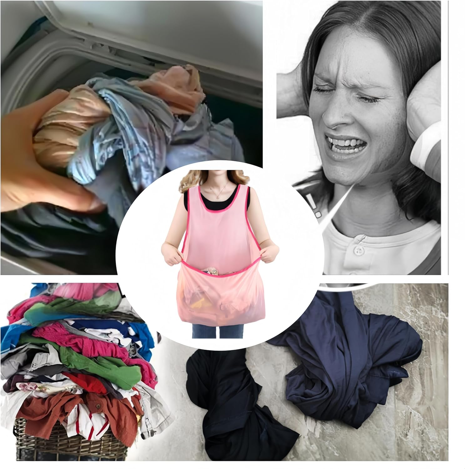 Ai-Oumleef Apron Portable, Waterproof, Large Pocket, Sleeveless, Clothes Drying, Pink, Unisex-Adults, Kitchen/Gardening/Home Utility image number 1