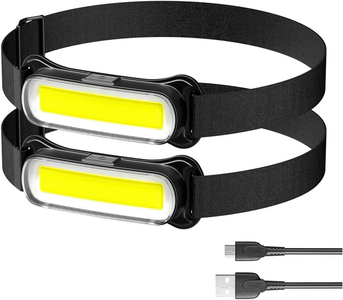 Hangdong Pack of 2 LED Head Torch Rechargeable Removable 3 Light Modes Lightweight Torch for Hiking Camping Running image number 4