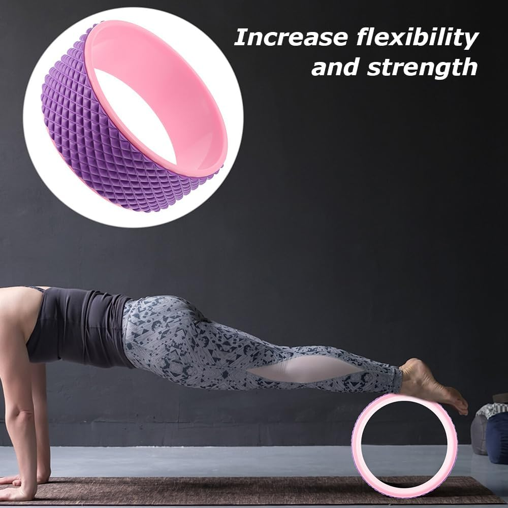 Yoga Wheel,Back Cracking Device,Yoga Prop Roller,Backbend Massage, Back Massage Roller,Massage Trigger Points,For Yoga,Pilates, Stretching Sport image number 2