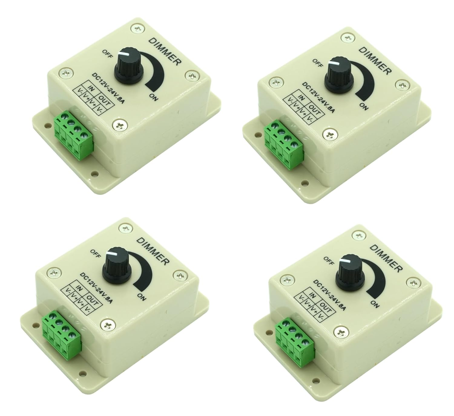 DIGISHUO 4Pcs DC12-24V 8Amp 0%-100% PWM Dimming Controller | for LED Lights Ribbon Lights Tape Lights | Dimmer Compatible with Hilight Ledwholesaler Fillite LED Trips image number 2