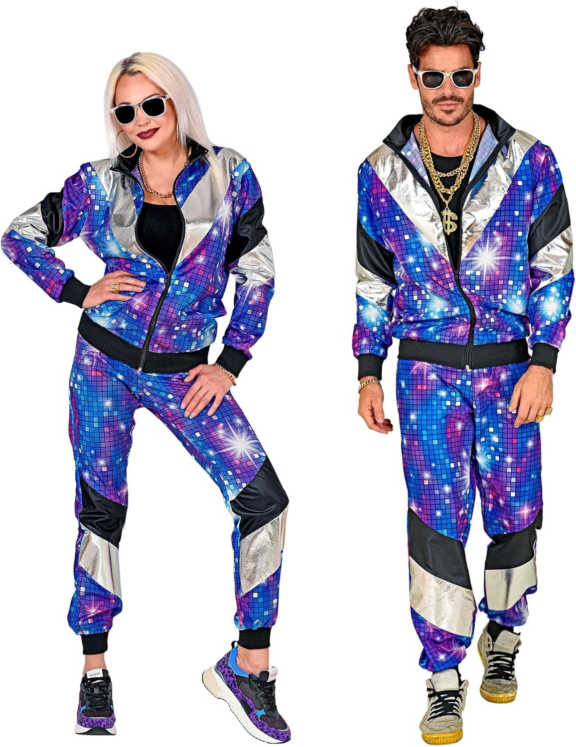 Widmann 21963 80 Years Costume Tracksuit, Gold, Black, L