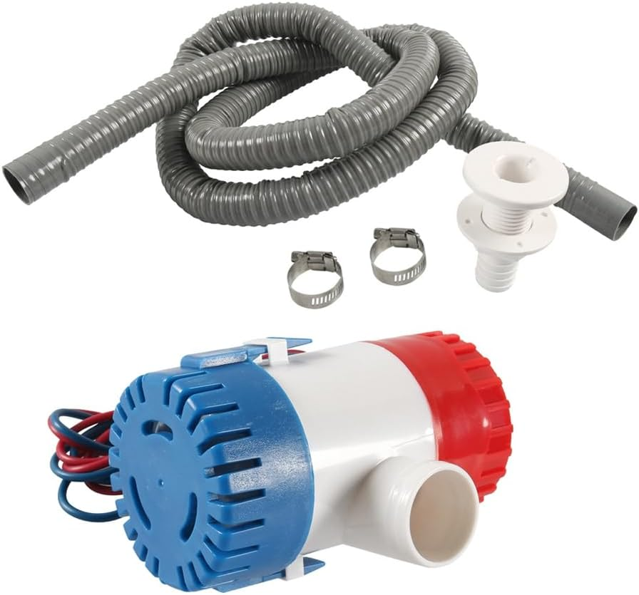 Marine Bilge Pump 12V 1100GPH Drain Kit for Boat Seaplane Motor Houseboat Mini Electric Water Pump