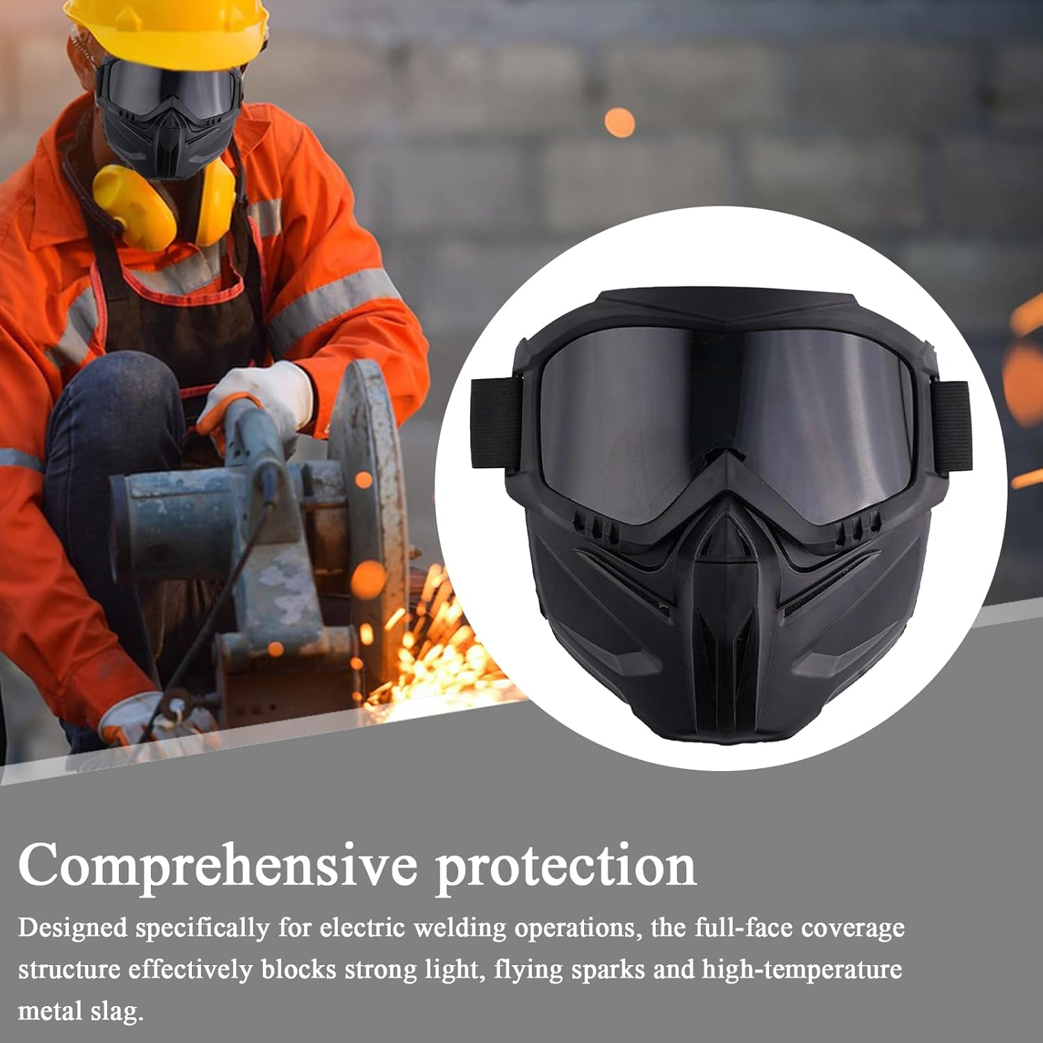 Welding Helmet, Anti-Glare Welder Mask, Flame and Heat Resistant Headgear, Auto-Darkening Lenses Portable Compact Versatile Ideal for Cutting, Grinding, Protective Gear