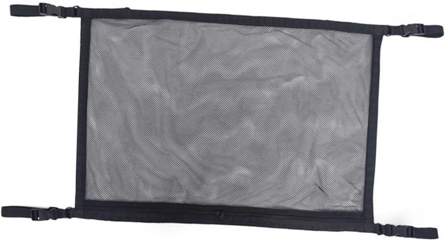 Car Roof Storage Bag Mesh Pouch Adjustable Straps Polyester Hanging Organizer for Car Interior Roof Easy Install Compact Space-Saving Storage image number 4