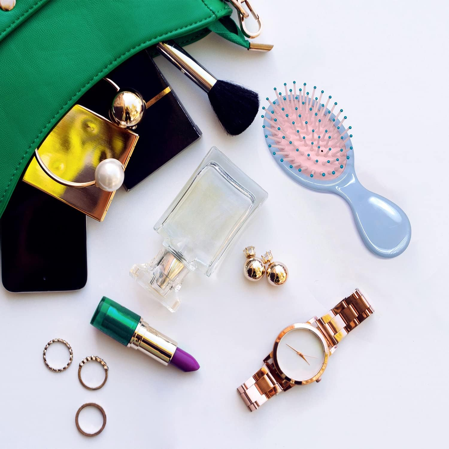 3 Pieces Mini Wet Hair Brush, Travel Detangling Brush, for Most Hair Types, with Ease Knots without Tears or Breakage, Multicolor image number 2