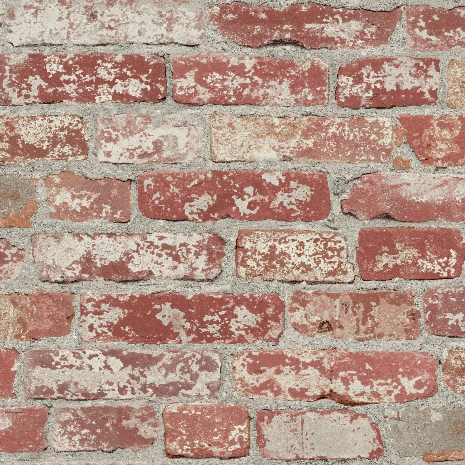 Roommates Stuccoed Brick Peel and Stick Wallpaper, Red