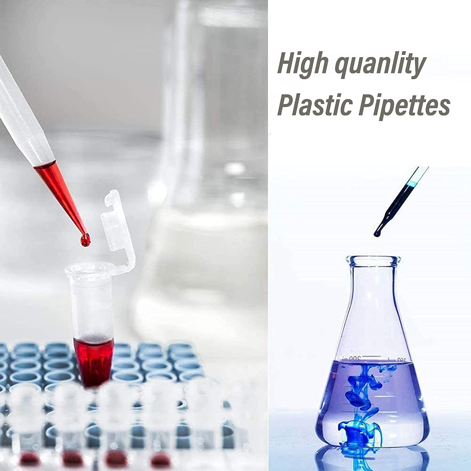 200Pcs Graduated Transfer Plastic Pipettes Eye Dropper 3ML Washable Pipettes for Essential Oils