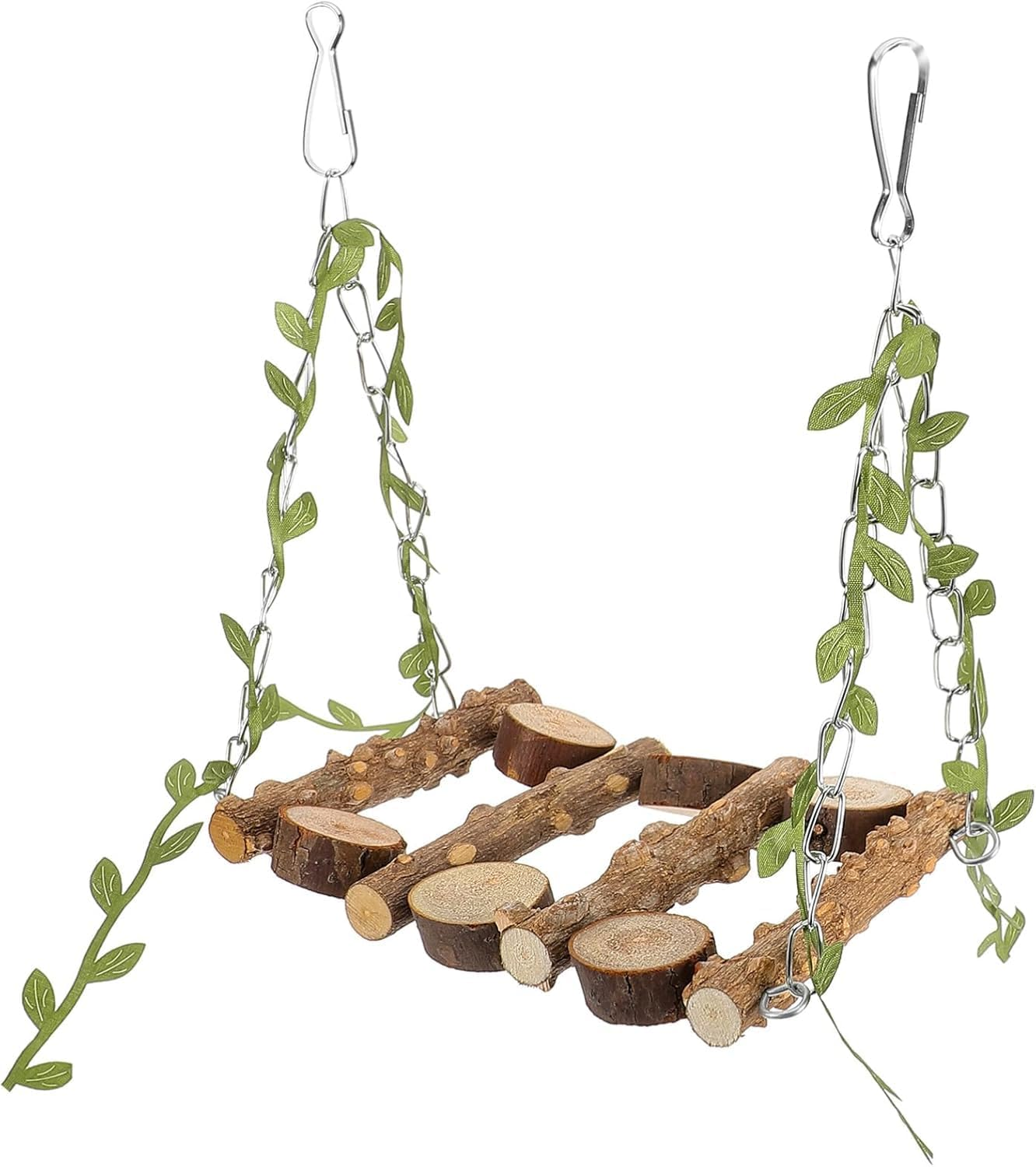 Limcryspp Natural Wooden Parrot Swing, a Suspended Gnawing Toy with a Safety Rope for the Phoenix/Budgerigoo Standing Cage image number 6