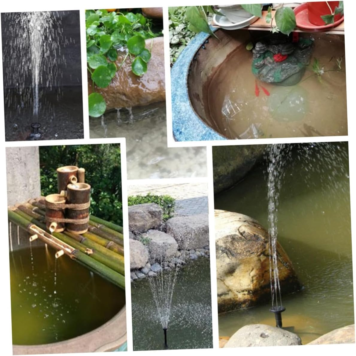 Luxshiny Solar Floating Fountain Pump Miniature Garden Aerobic Water Circulation for Fish Tank Outdoor Landscape Bird Bath Decor Black